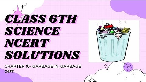NCERT Science, Class 6th, Chapter-16, Garbage in, Garbage out Solutions