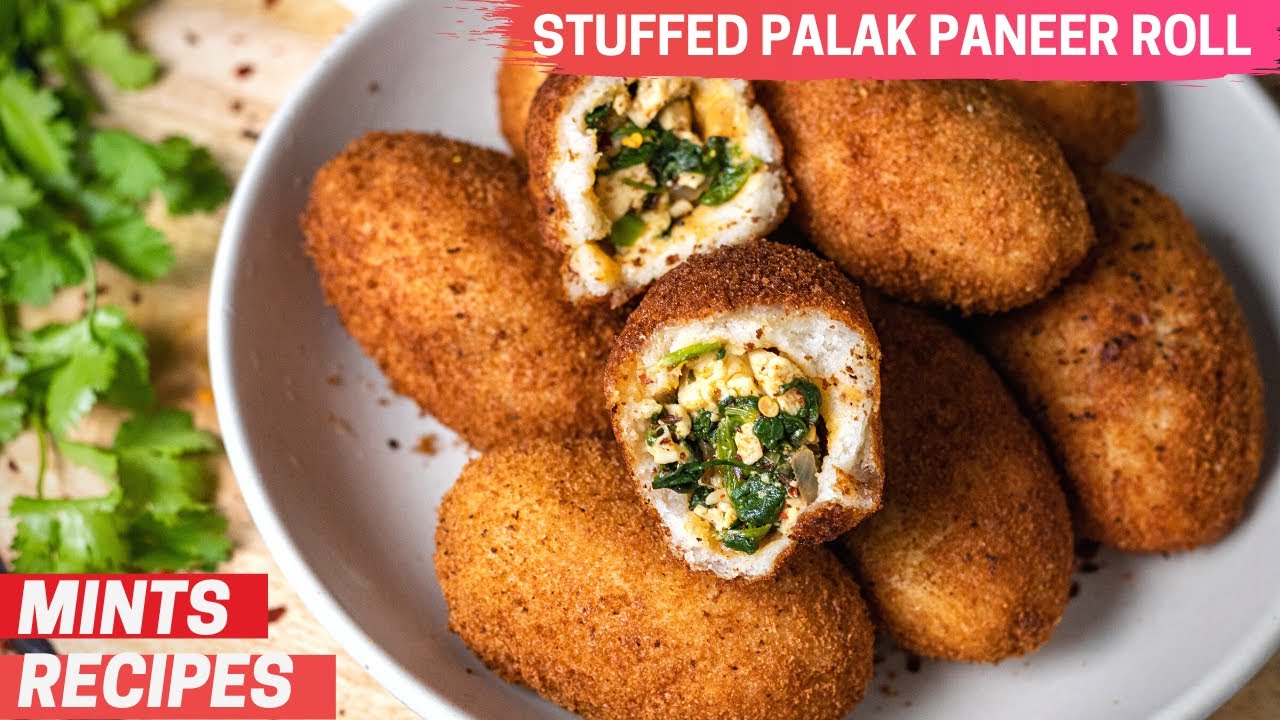 Stuffed Palak Paneer Rolls | पालक पनीर रोल रेसिपी | Easy Snack Recipes | MintsRecipes