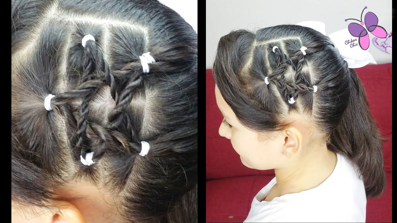 Peinado con Estrella | Peinados para Niñas | Peinados con Trenzas - YouTube