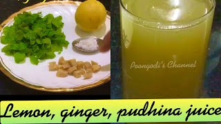 Lemon, Pudhina, Ginger Juice preparation | எலுமிச்சை, புதினா, இஞ்சி ஜூஸ் | Poongodi’s Channel