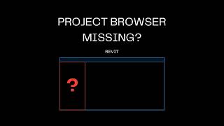 Restore Missing Project Browser Revit 2026