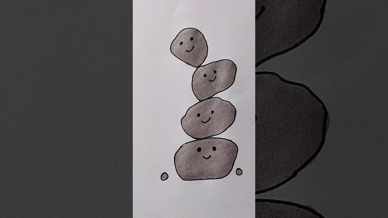 Stone 🪨 Easy Drawing For Kids 