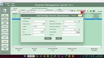 Hospital Management System V1.0 in Excel