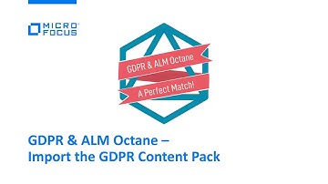 GDPR & ALM Octane - Import the GDPR Content Pack