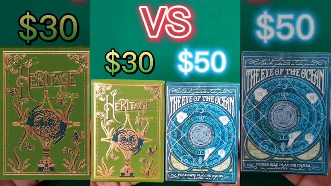 $30 vs $50 Playing Cards - GILDED Heritage Diamonds by Jocu
