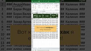 Как выровнять строки и столбцы в Excel