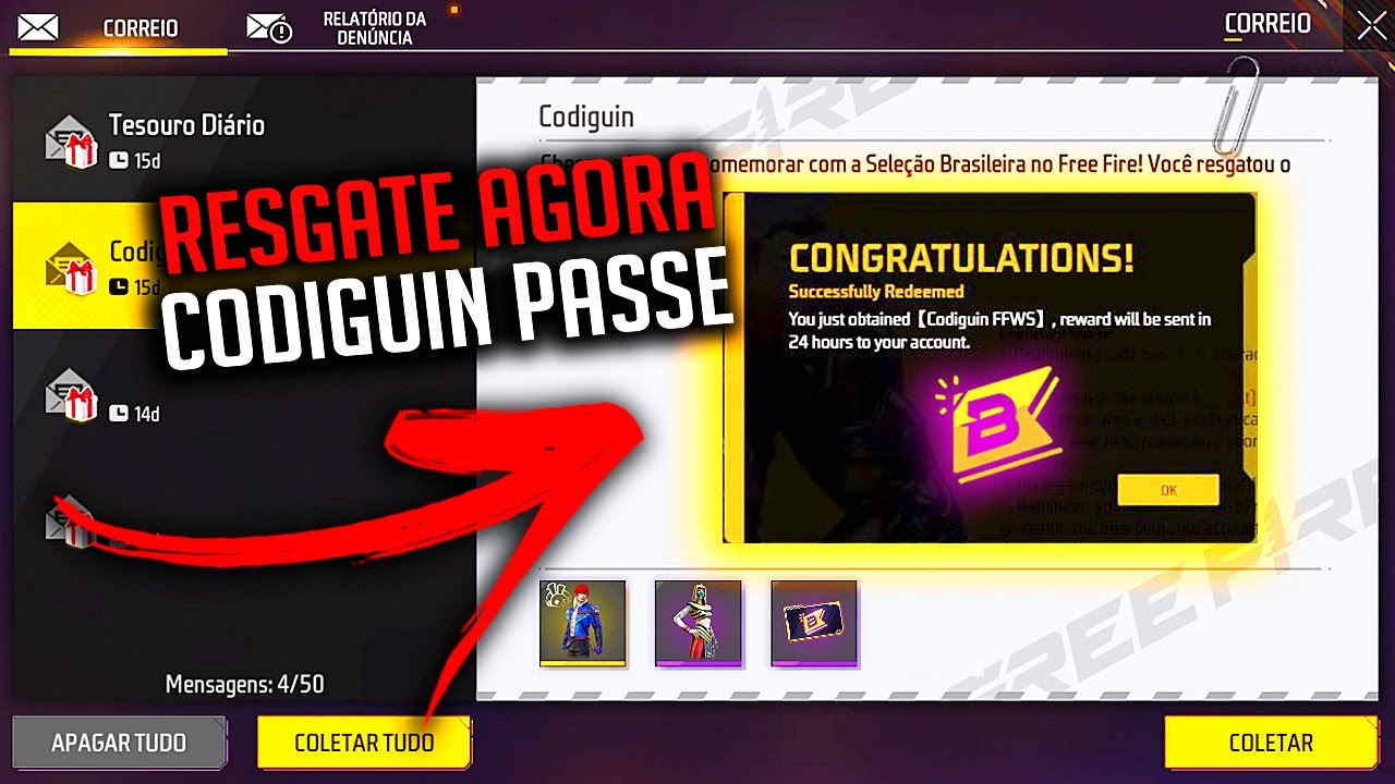 Codiguin Free Fire: veja lista de recompensas para resgatar em