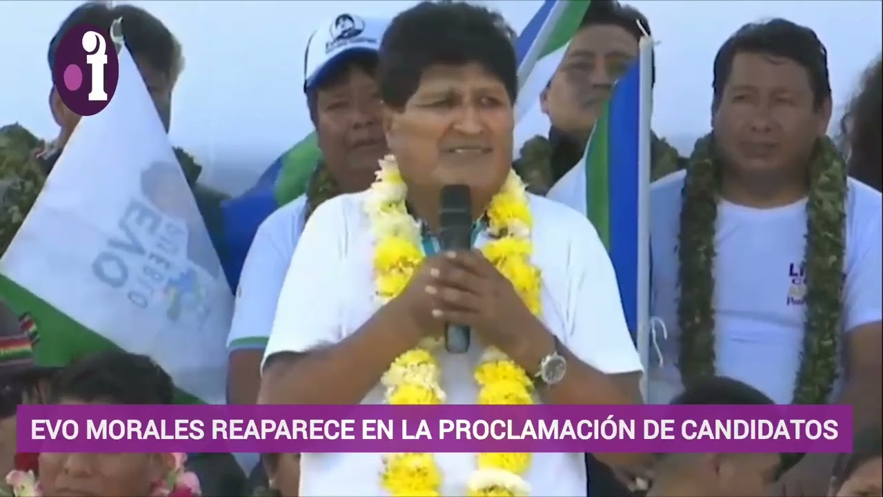 Evo Morales reaparece en la proclamación de candidatos 