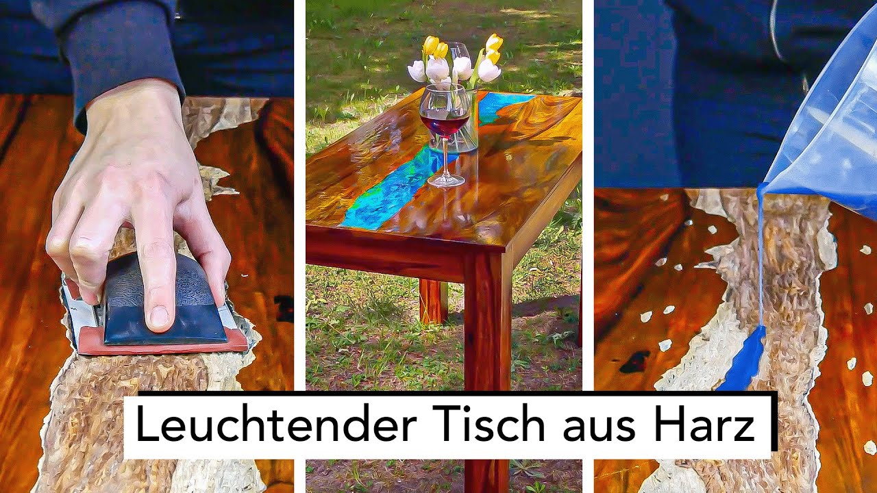 DIY leuchtendes Tischdesign - Bringe deinen Tisch mit Harz zum Leuchten!