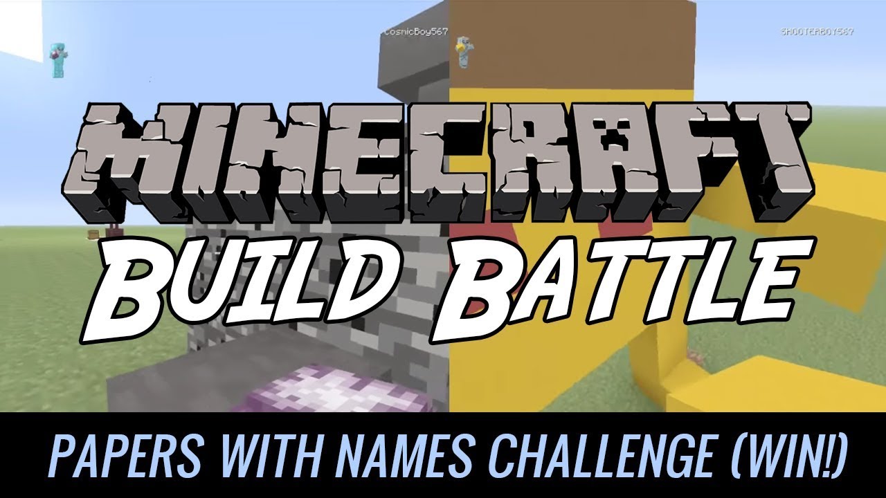 Minecraft Build Battle Papers With Names Challenge (Great WIN!)