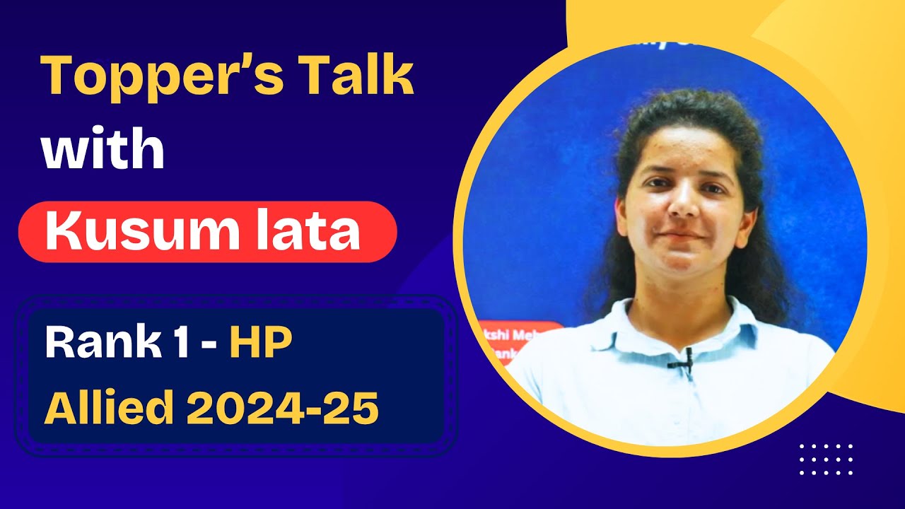 Rank 1 in All Himachal | Allied Services 2024-25 || Kusum Lata || Full Preparation Strategy