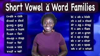 Short Vowel “a” Word Families with beginning consonant + beginning digraph
