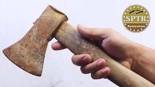 Rusty Old Axe Restoration and Replace the Handle with Jackfruit Wood | Full Restoration #restoration