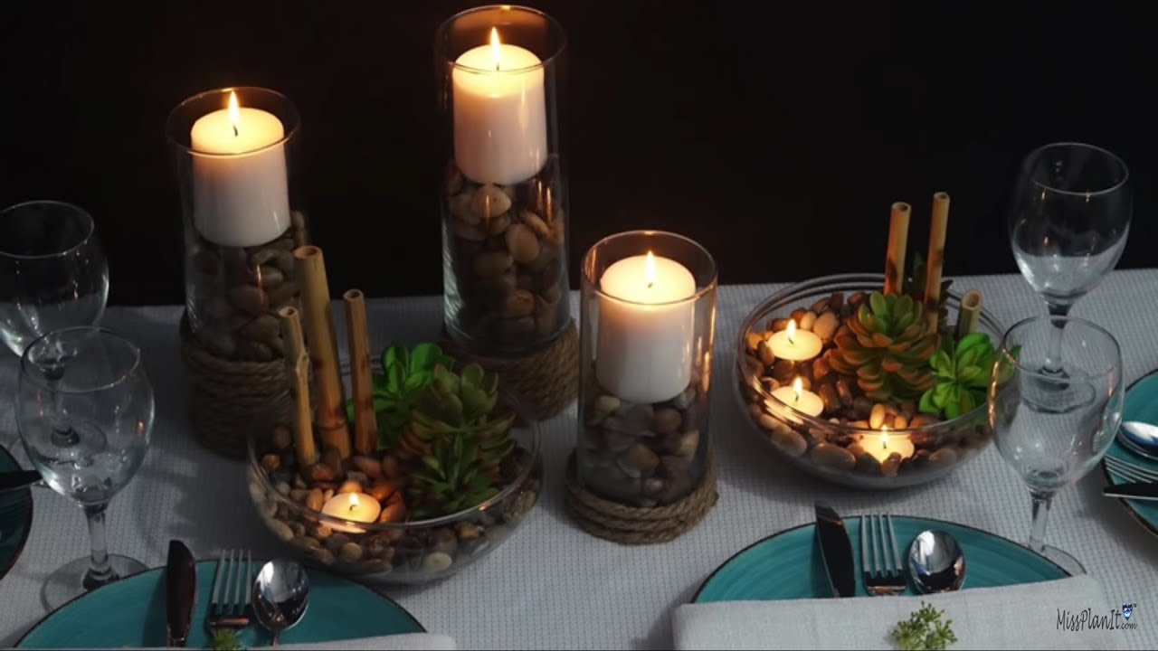 Diy Candle Light Dinner Decoration, Candle Dining Room Decor