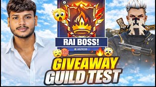 TOP 1 FREE FIRE LIVE V BADGE GUILD TESTING | GUILD TEST | GIVEAWAY REDEEM CODE FF