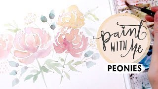 peonies loose easy paint watercolour tutorial beginner