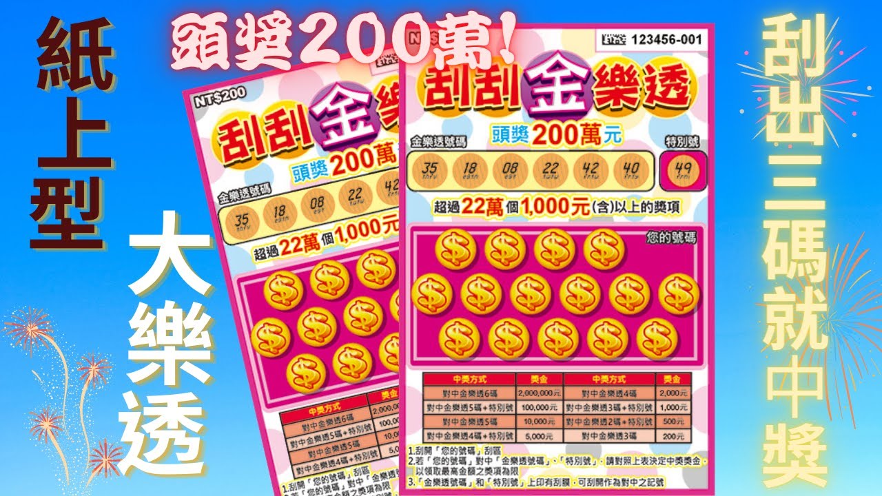 2021台灣彩券刮刮樂 - 刮刮金樂透(紙上型大樂透 scratch card) - YouTube