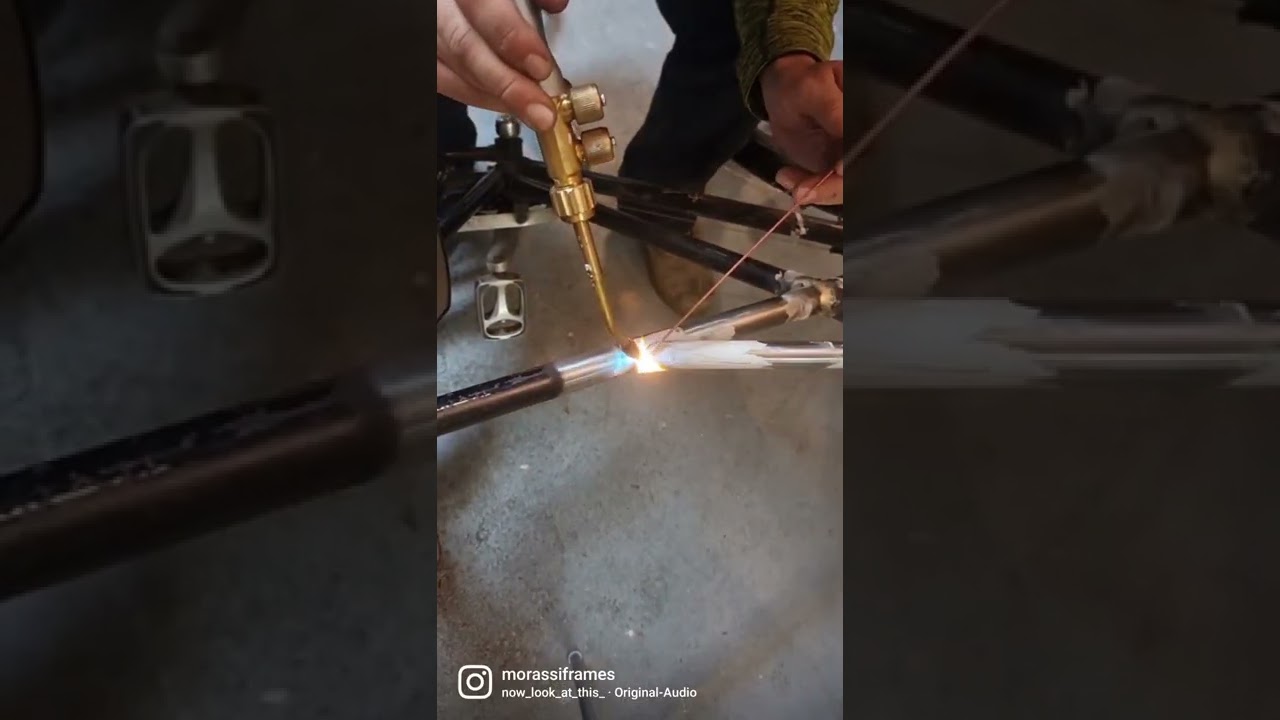 Brazing a broken steel X-frame ("cross frame")