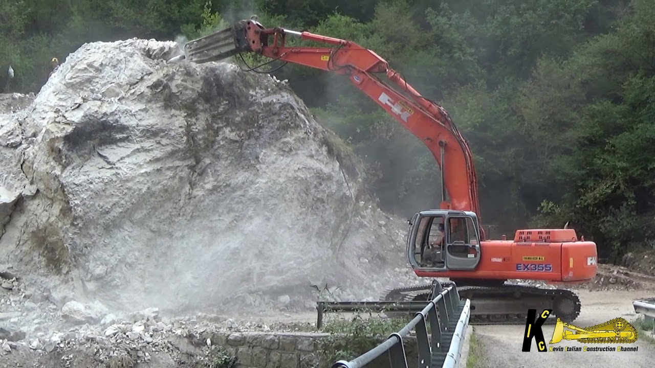 Fiat Kobelco EX355 Excavator Demolition Ston after Explosion