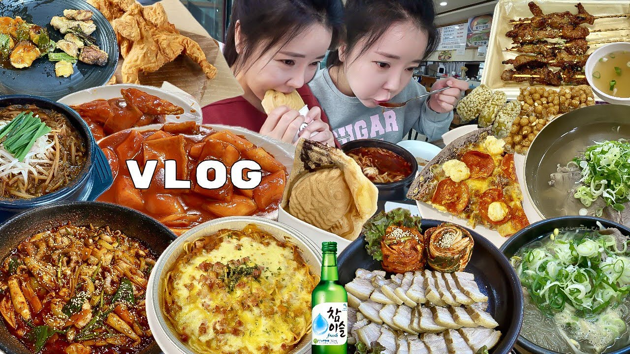 먹방 브이로그 | 마음은 다이어트 내 입은 돼지파티🥳 수유시장 낙지볶음 곰탕 보쌈 떡볶이 해장국 닭꼬치 붕어빵 스파게티 치킨 피자 | 맛집 탐방 일상 vlog
