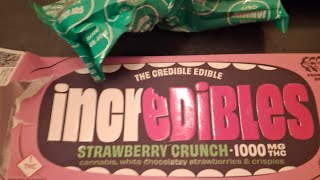 EATING A WHOLE 1000MG STRAWBERRY 🍓 CRUNCH INCREDIBLES EDIBLE CHOCOLATE 🍫