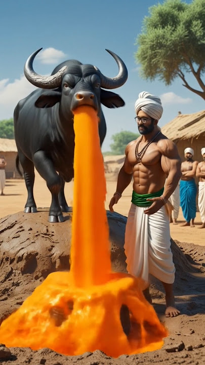 Farmer's Buffalo gives thousands of liters of millions of milk and juice #ai #cow #farmer