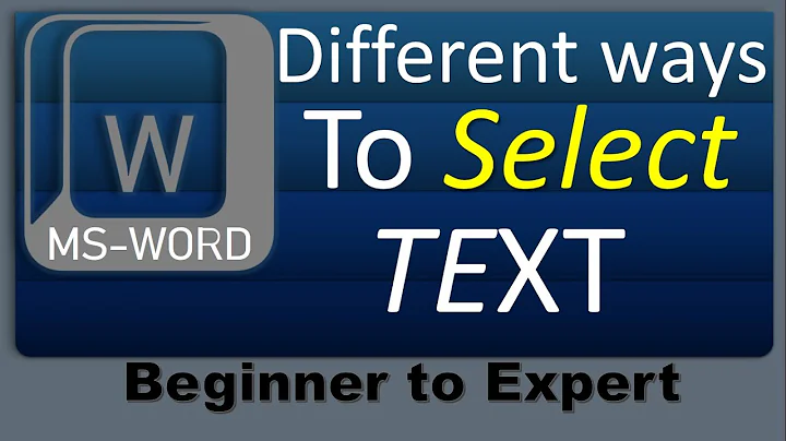 *Different ways to Select Text in MS-Word*| MOUSE | KEYBOARD | SHORTCUT KEYS | See the Description