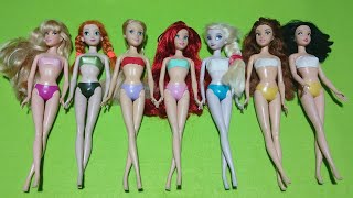 Some Lot's of Disney Princess,. with Unboxing Satisfying video Miniature Dolls No Talking Video ASMR