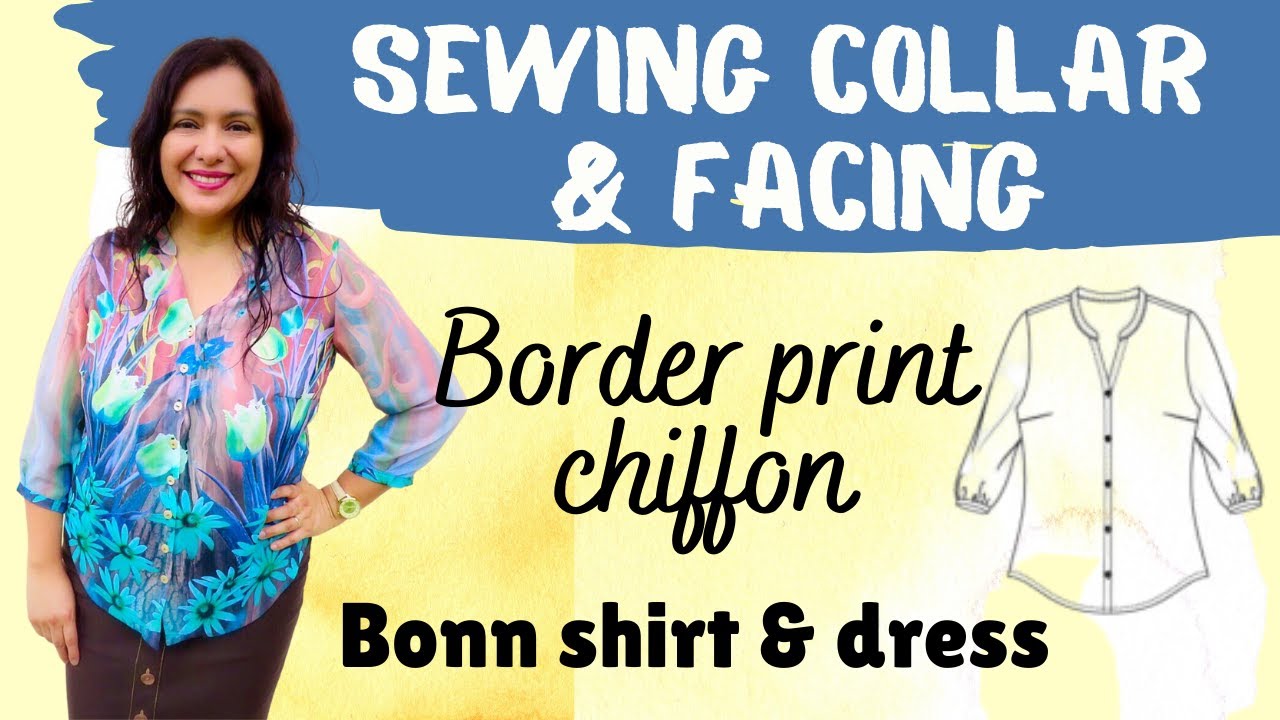 Statement border print! Bonn Shirt (Itch to Stitch). Sewing collar ...