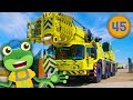 Gecko Meets A Real Crane | Gecko's Real Vehicles | Construction Trucks For Children