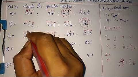 Class 3 Maths Ch. 2 Fun with numbers#TOPIC: Greatest numbers and Smallest numbers#