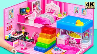 How To Build Pink Dream House has 4 Room, Pool from Cardboard for Barbie ❤ DIY Miniature House