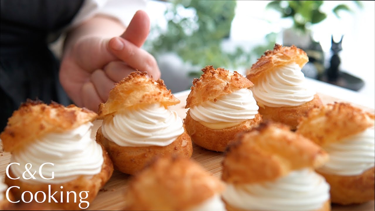 【ダブルシュー】とろける魅惑のダブルシュークリームの作り方  | ASMR シュークリーム スイーツ お菓子作り