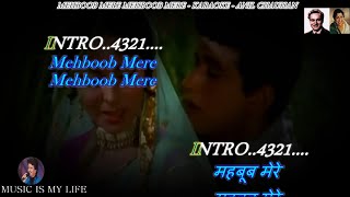 Mehboob Mere Mehboob Mere Karaoke With Scrolling Lyrics Eng. & हिंदी