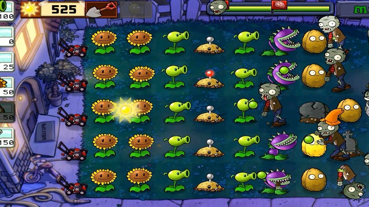 Plants VS Zombies episode 2 (Night) - YouTube