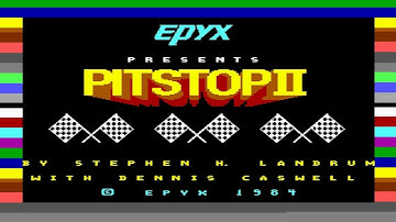 Pitstop II (C64) Loading & Gameplay, 1984, Epyx (Tape Version)
