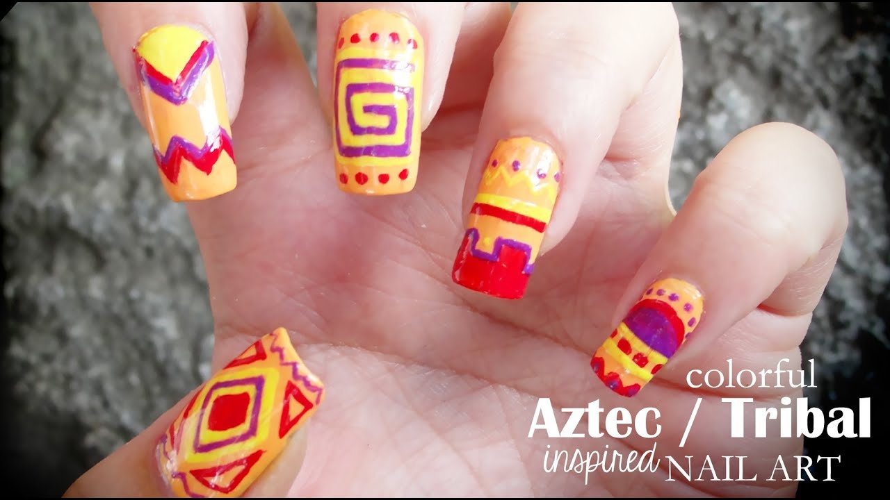 6. Tribal Aztec Nail Designs - wide 6