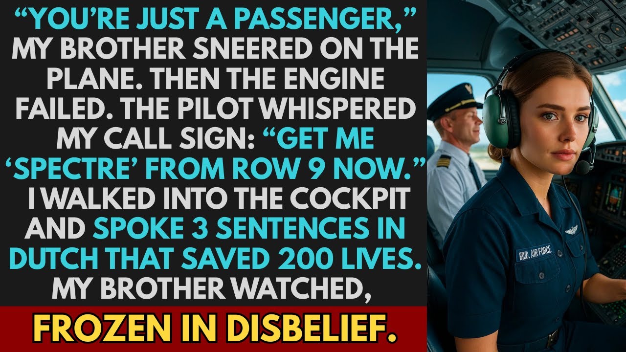My Brother Mocked Me on the Plane — Until the Pilot Whispered My Call Sign to Save 200 Lives