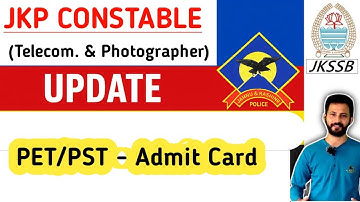 JKP Constable Telecommunication / Photographer Fresh Update | JKSSB FResh Update #jkssb #jkp