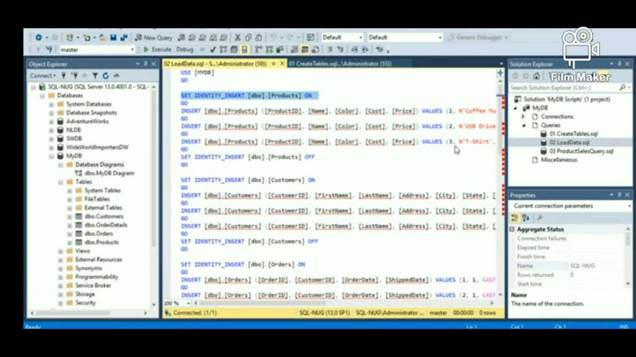 Creating a database from scratch.