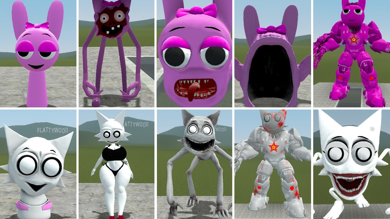 ALL NEW PINKI ZOOCHOSIS TAPES 1-5 VS ALL SPRUNKI WENDA TAPES CURSED FAMILY ? in Garrysmod!,..