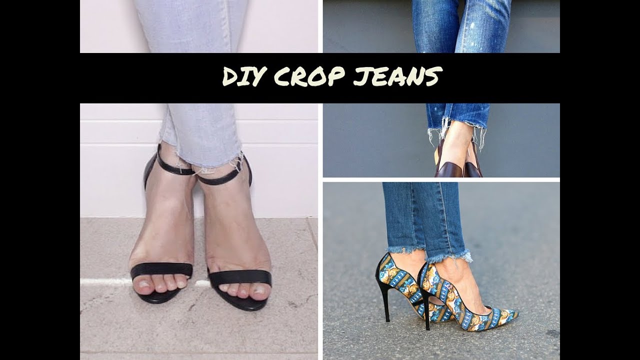 DIY CROP JEANS COM BARRA DESFIADA (CUSTOMIZAÇÃO) - YouTube