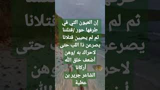 الشعر ديوان العرب [إن العيون التي في طرفها حور /قتلتنا ثم لم يحيين قتلانا] جرير بن عطية التميمي .