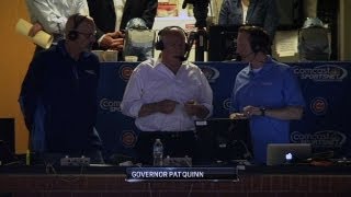 CHC@STL: Quinn joins Cubs booth, talks relief fund