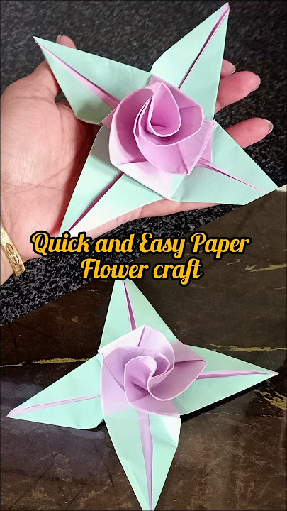 How to make paper flower craft || Easy diy paper flower #shorts #craft #diy #flower #papercraft