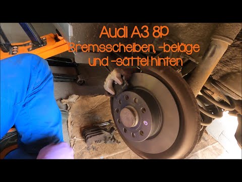 Audi A3 8P Bremsscheiben beläge und sattel hinten erneuern 
