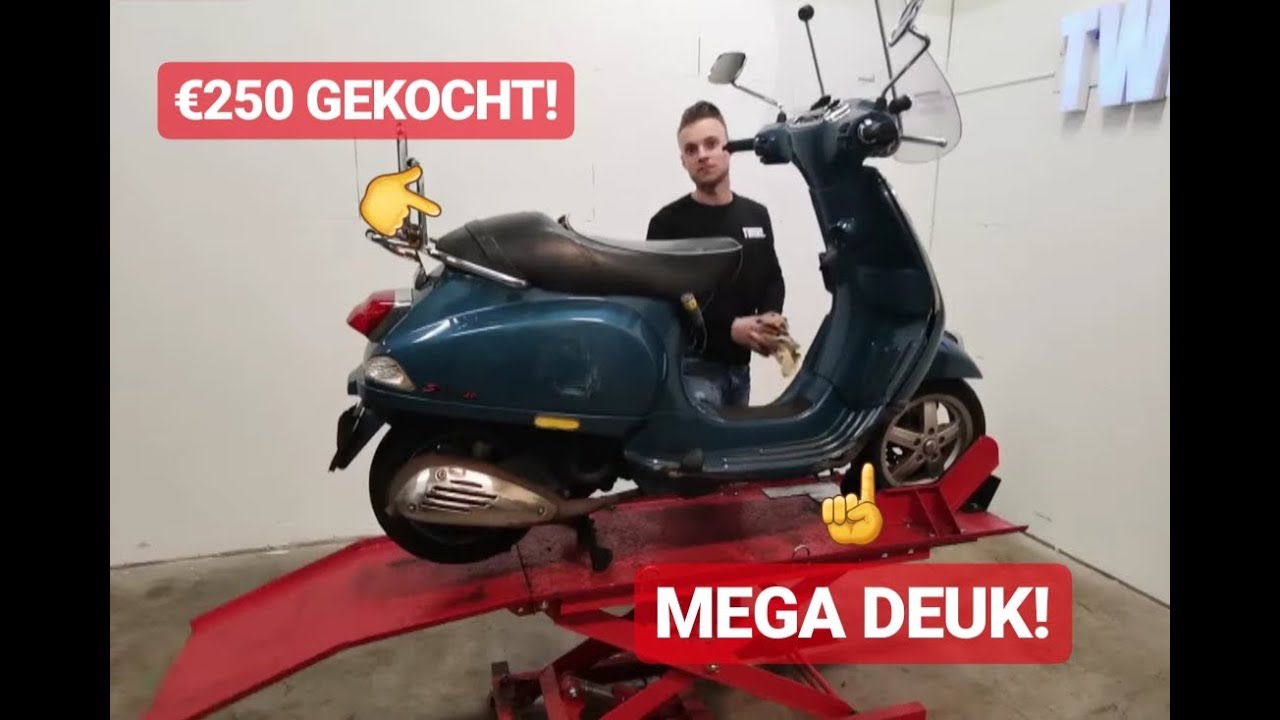 SCOOTER STARTEN MET EEN LEGE ACCU|KRUKAS KAPOT GEMAAKT|VESPA EXPERIMENT  2|TIPS\u0026TRICKS|Twins.tv #17 - YouTube