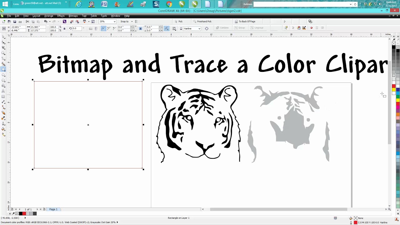 Corel Draw Tips Tricks Bitmap And Trace A Color Clipart Youtube