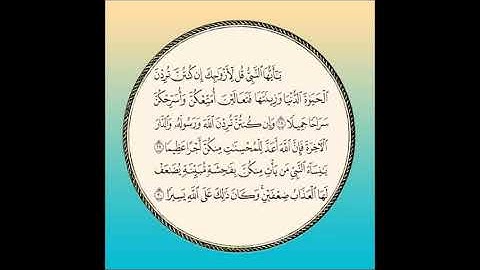 سورة الأحزاب مكررة آية : ( 28 إلى 30 )