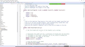 Java programming, allows user to draw an American Flag at a given position and given size